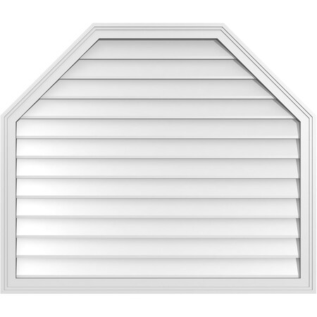 Ekena Millwork Octagonal Top Surface Mount PVC Gable Vent w/ 2"W x 1-1/2"P Brickmould Frame, 42"W x 36"H GVPOT42X3602SN
